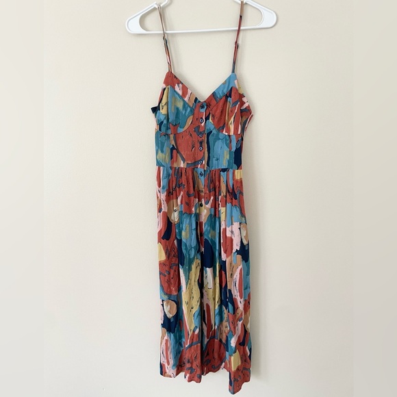 Rolla’s Eve Painted Tulip Midi Multicolor Sleeveless Dress Size Medium - Picture 7 of 11